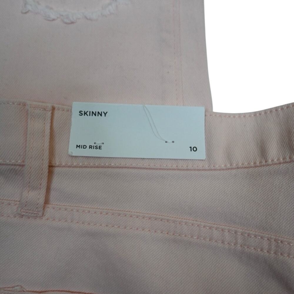 LOFT Womens 10 Mid Rise Pale Pink Skinny Jean NEW - Picture 8 of 12